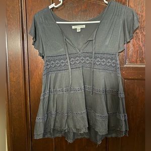 American Eagle Top in Dark Gray